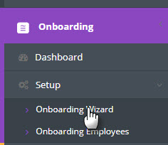 Select Onboarding -> Setup -> Onboarding Wizard