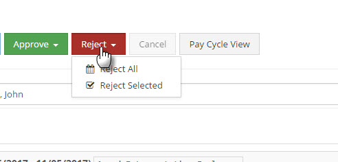 Reject Timesheets
