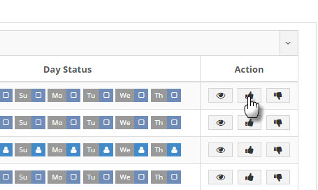 Multiview individual timesheet approval and rejection buttons