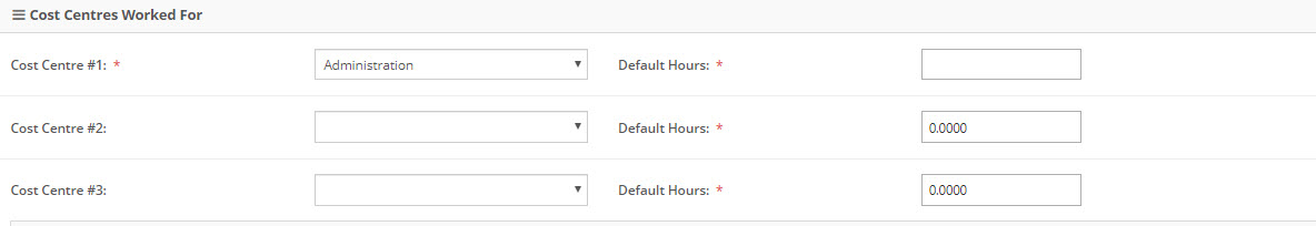 Assign Cost Centres