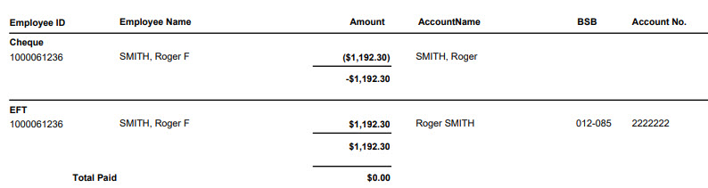 Example Paymnet Details Reports