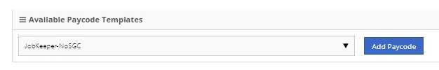 Choose the relevant JobKeeper Paycode(s)