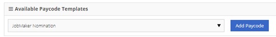 Choose the relevant JobMaker Paycode(s)